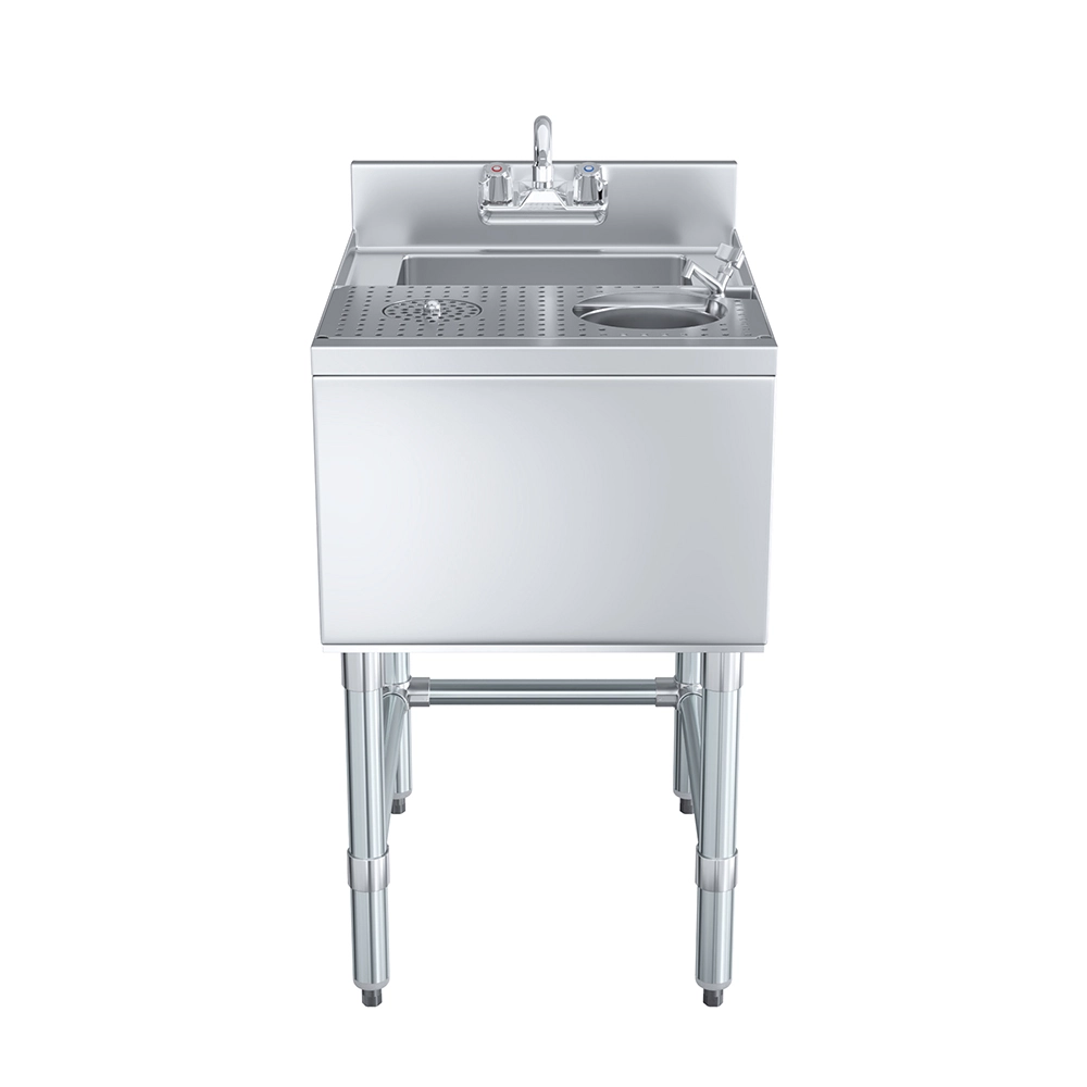 Open Box - 22 in. x 18 in. Mixology Station - Underbar Hand Sink with Glass Rinser and Dipper Well - Image 2