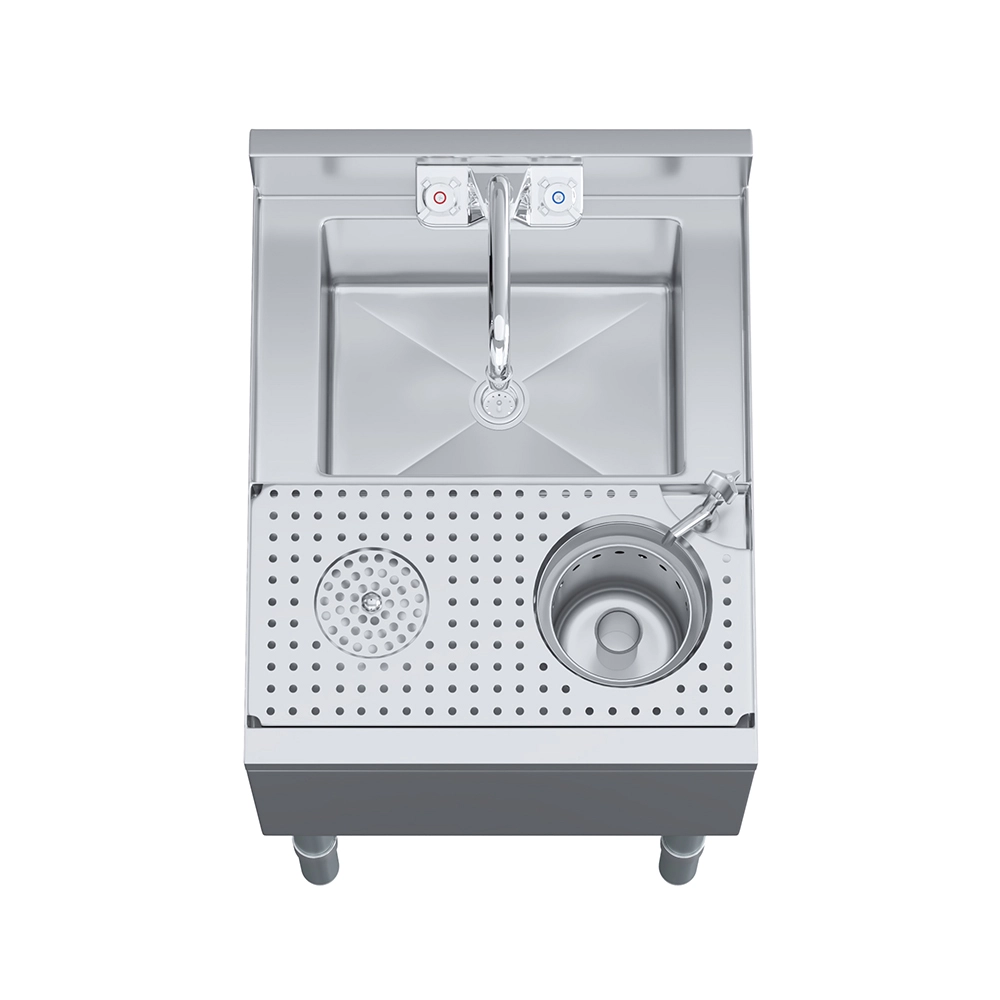 Open Box - 22 in. x 18 in. Mixology Station - Underbar Hand Sink with Glass Rinser and Dipper Well - Image 4