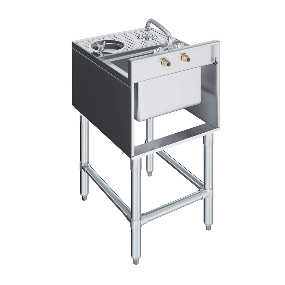 Open Box - 22 in. x 18 in. Mixology Station - Underbar Hand Sink with Glass Rinser and Dipper Well - Image 6