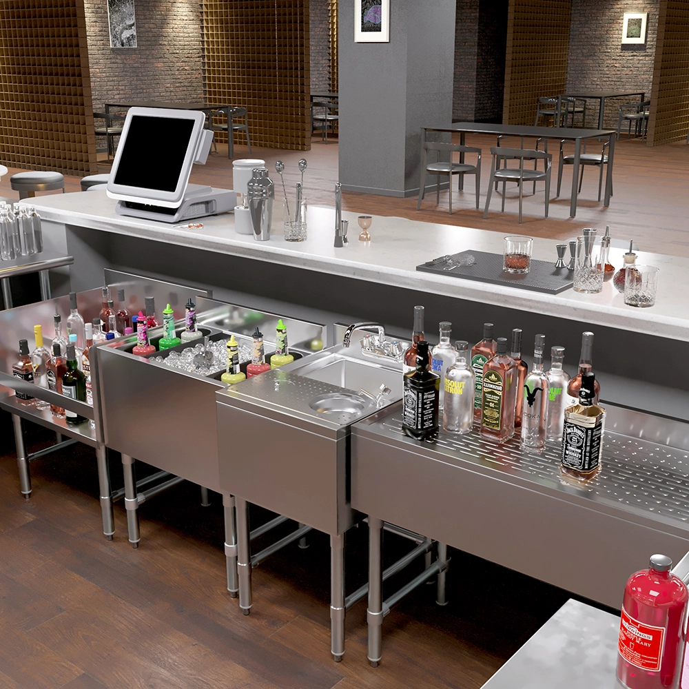 Open Box - 22 in. x 18 in. Mixology Station - Underbar Hand Sink with Glass Rinser and Dipper Well - Image 9