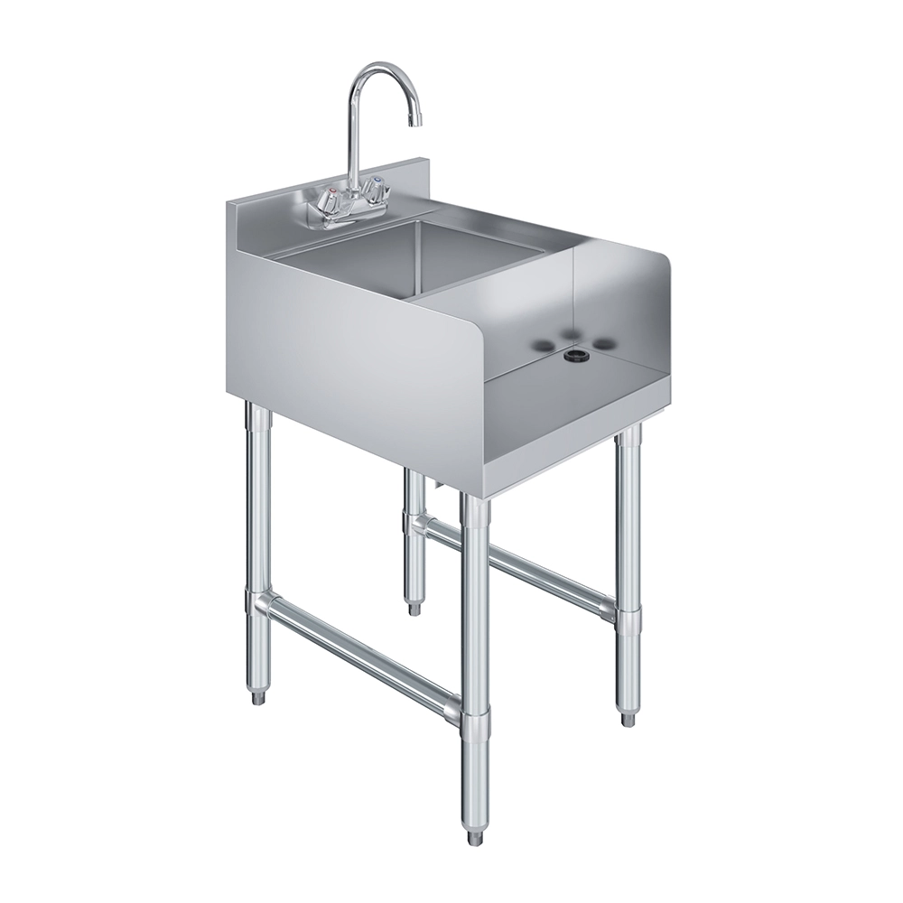 Stainless Steel Underbar Blender Station With Sink - 22-1/2 in. x 18 in. x 30 in.