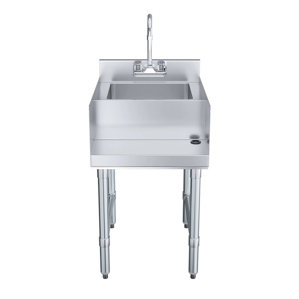 Stainless Steel Underbar Blender Station With Sink - 22-1/2 in. x 18 in. x 30 in. - Image 2