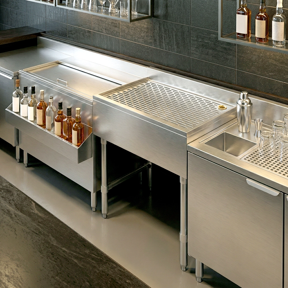 24 in. x 18 in. Stainless Steel Underbar Drainboard - Image 5