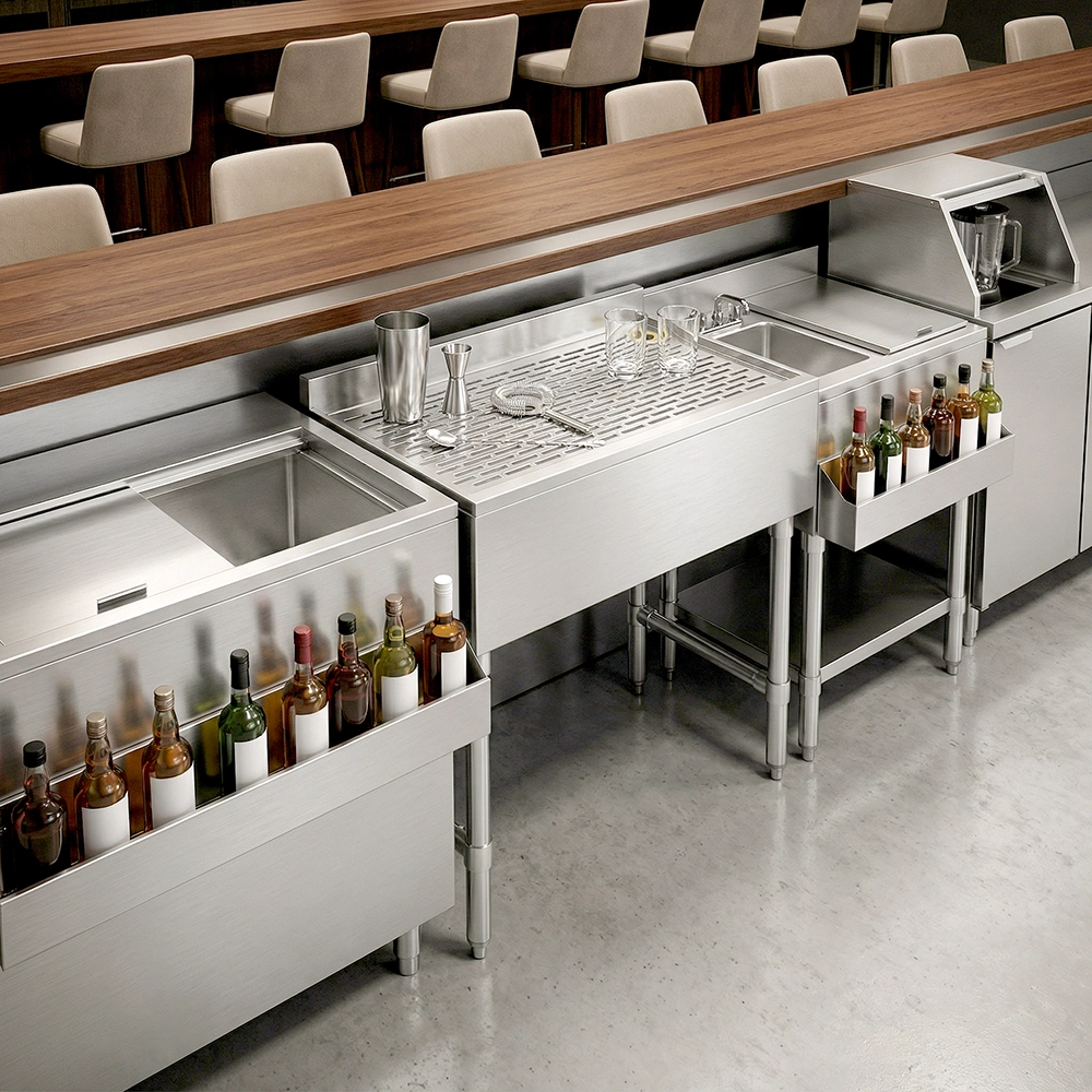 24 in. x 18 in. Stainless Steel Underbar Drainboard - Image 10
