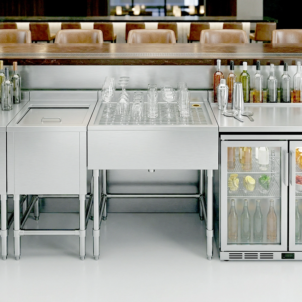 24 in. x 18 in. Stainless Steel Underbar Drainboard - Image 9