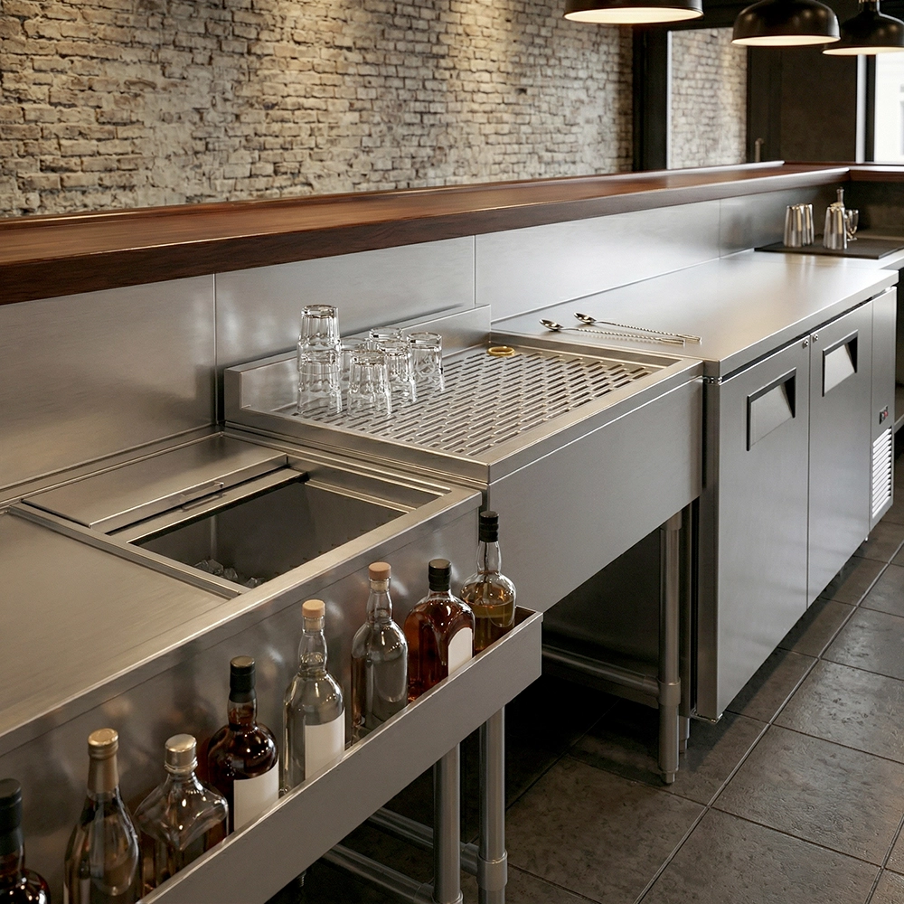 24 in. x 18 in. Stainless Steel Underbar Drainboard - Image 8