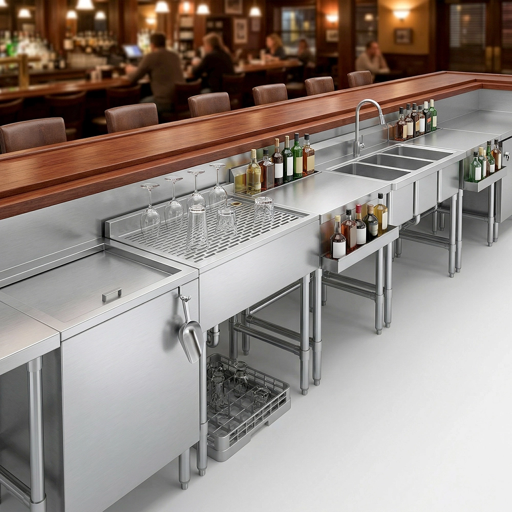 24 in. x 18 in. Stainless Steel Underbar Drainboard - Image 6