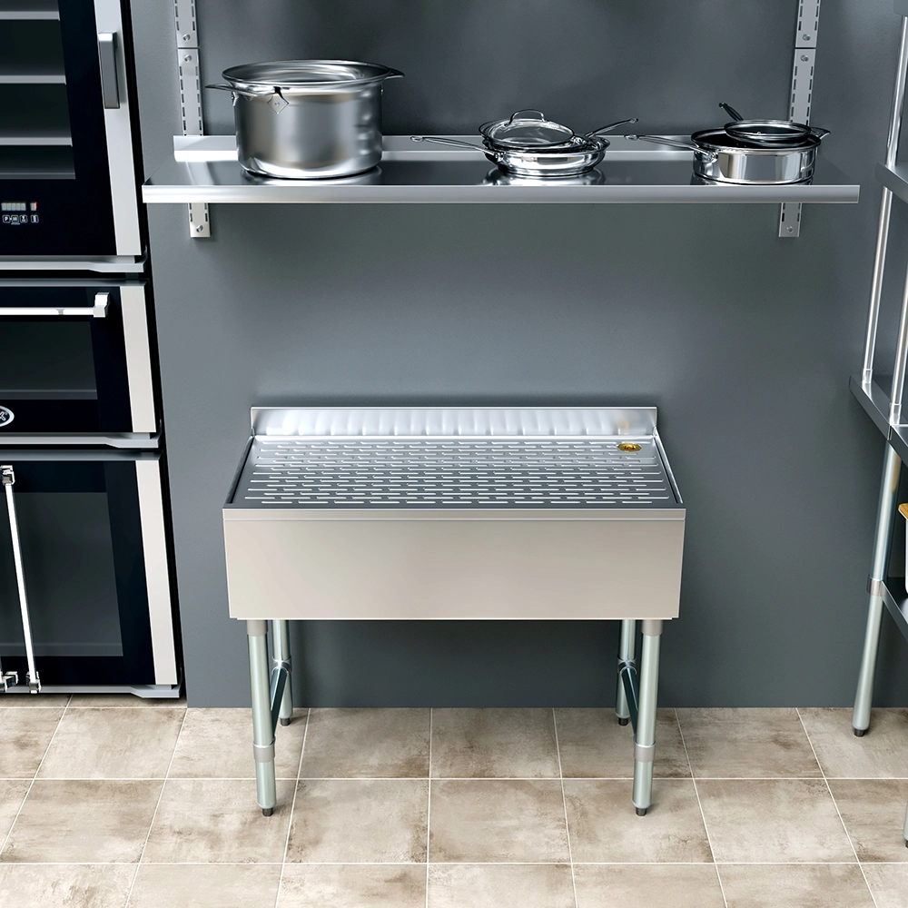 36 in. x 18 in. Stainless Steel Underbar Drainboard - Image 8