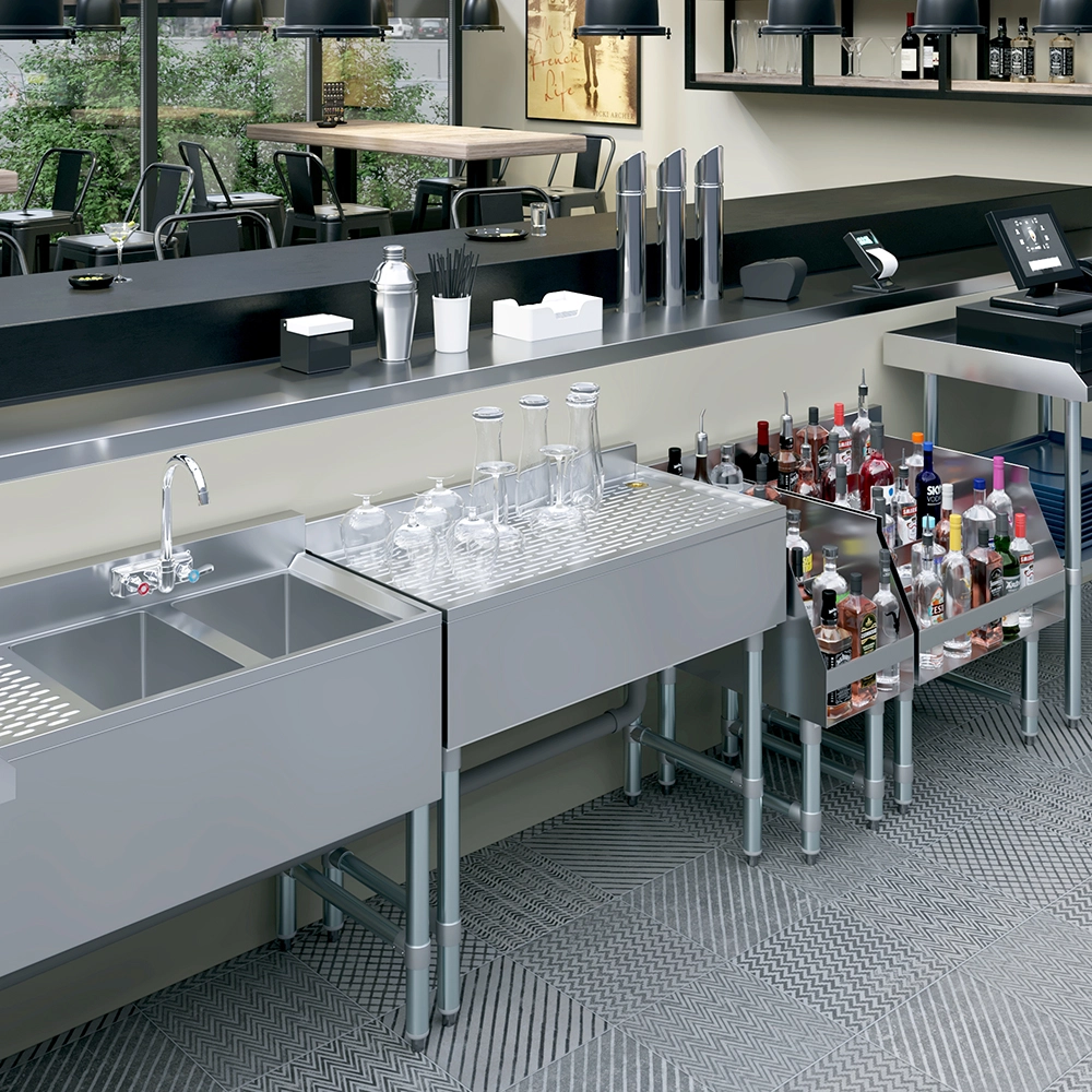 36 in. x 18 in. Stainless Steel Underbar Drainboard - Image 6