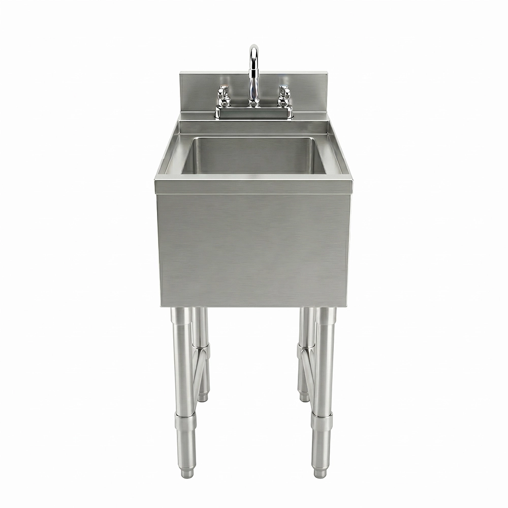 22-1/2 in. x 12 in. x 30 in. Underbar Stainless Steel Hand Sink with Backsplash - Image 2