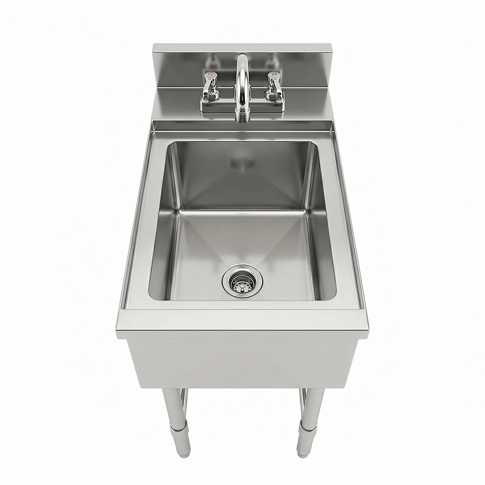 22-1/2 in. x 12 in. x 30 in. Underbar Stainless Steel Hand Sink with Backsplash - Image 4
