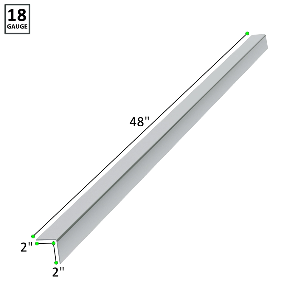 2 in. x 2 in. x 48 in. Stainless Steel Outside Corner Guard. 5/Pack - Image 3