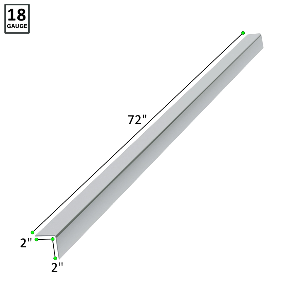 2 in. x 2 in. x 72 in. Stainless Steel Outside Corner Guard. 5/Pack - Image 3