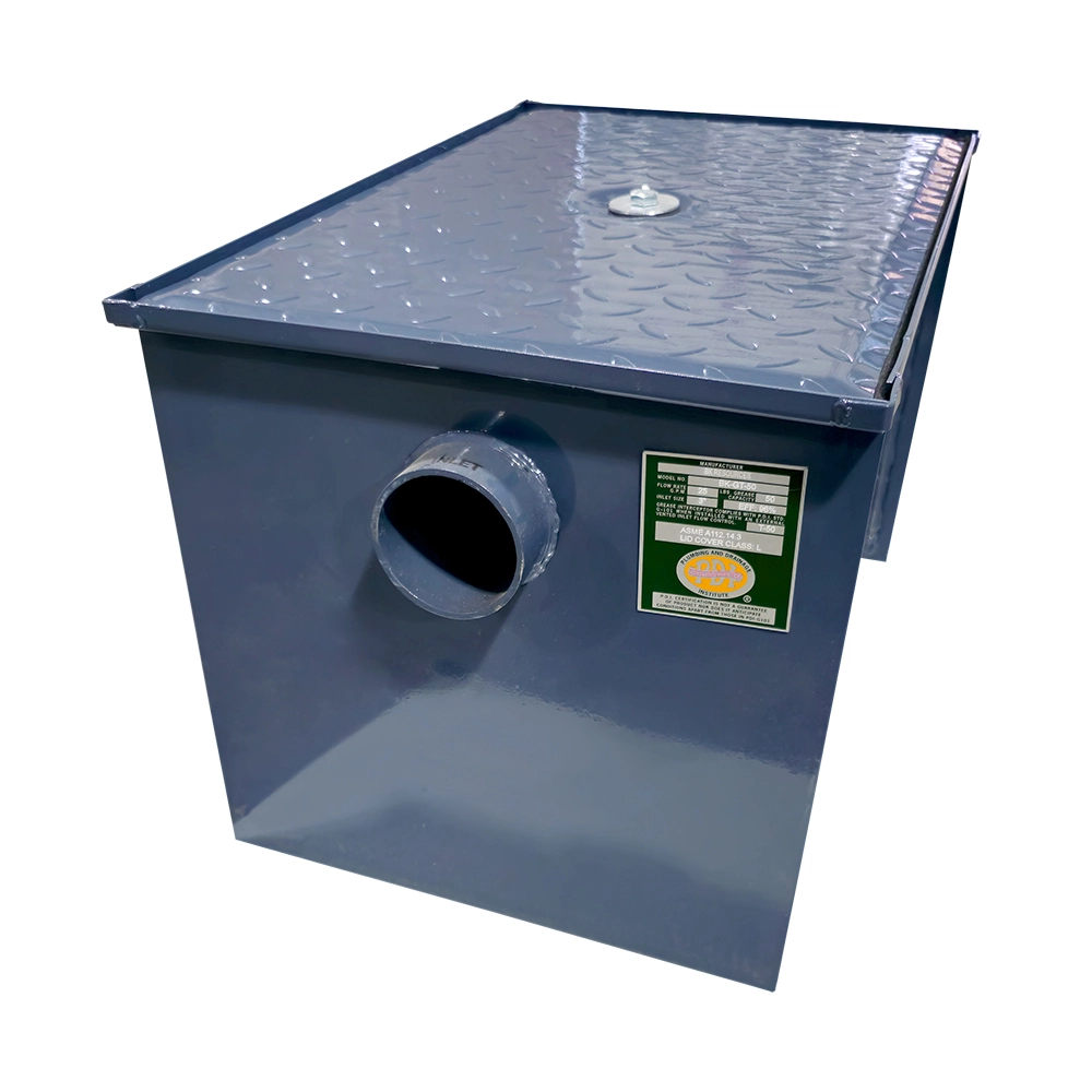 50 LB Carbon Steel Grease Trap Interceptor Under Sink 25 GPM