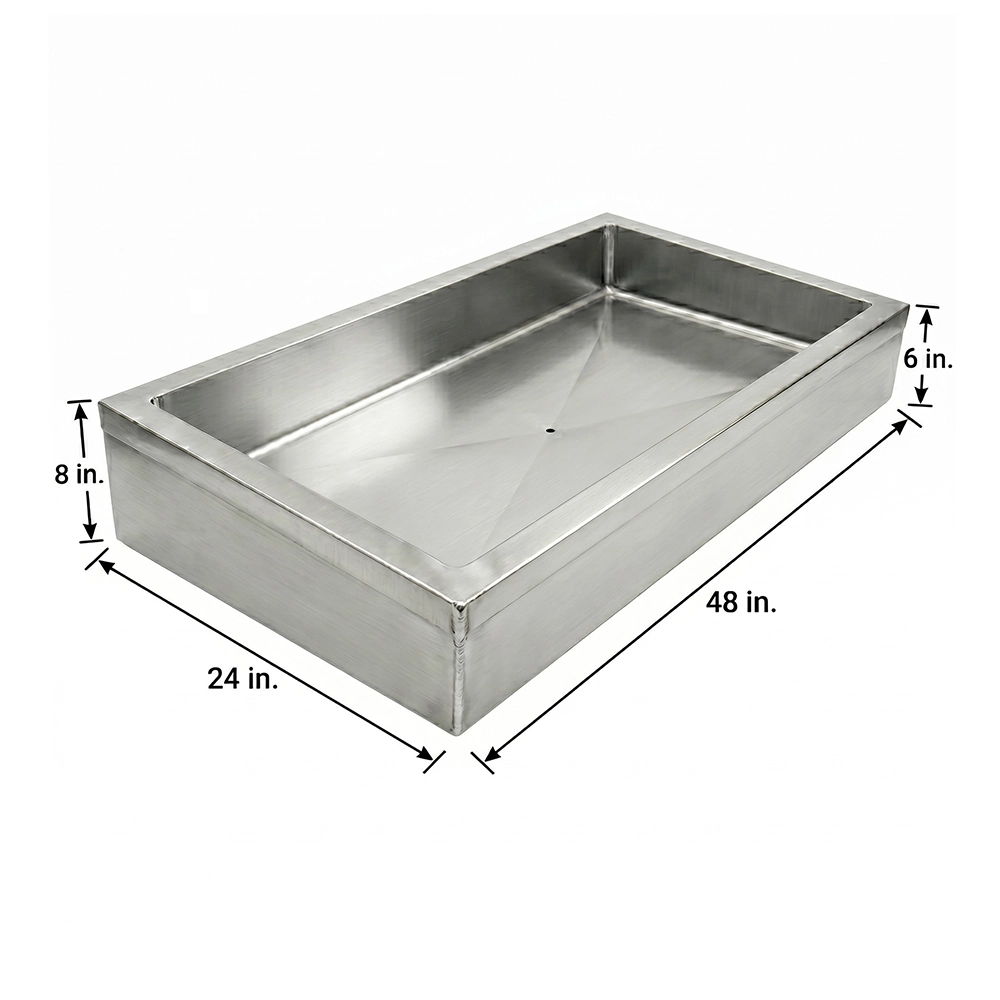 24 in. x 48 in. Stainless Steel Ice Display Chiller - 8 in. Height - Image 3