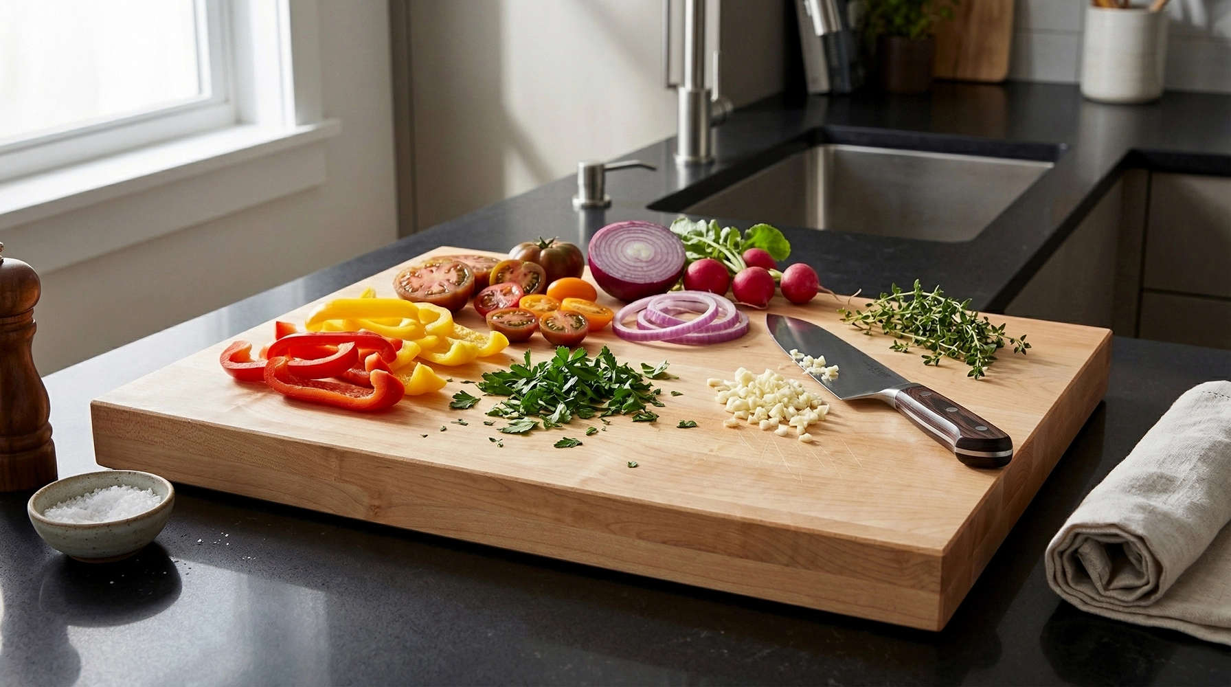 24 in. x 12 in. x 1-1/2 in. Solid Maple Butcher Block Countertop - Image 4