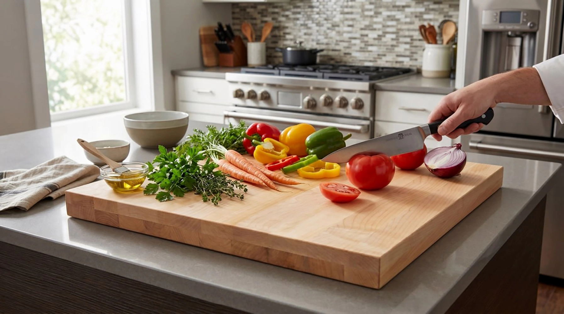 24 in. x 24 in. x 1-1/2 in. Solid Maple Butcher Block Countertop - Image 4