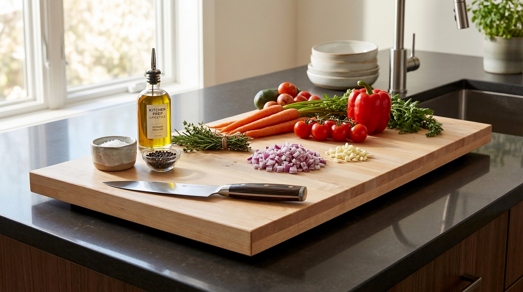 24 in. x 48 in. x 1-1/2 in. Solid Maple Butcher Block Countertop - Image 4