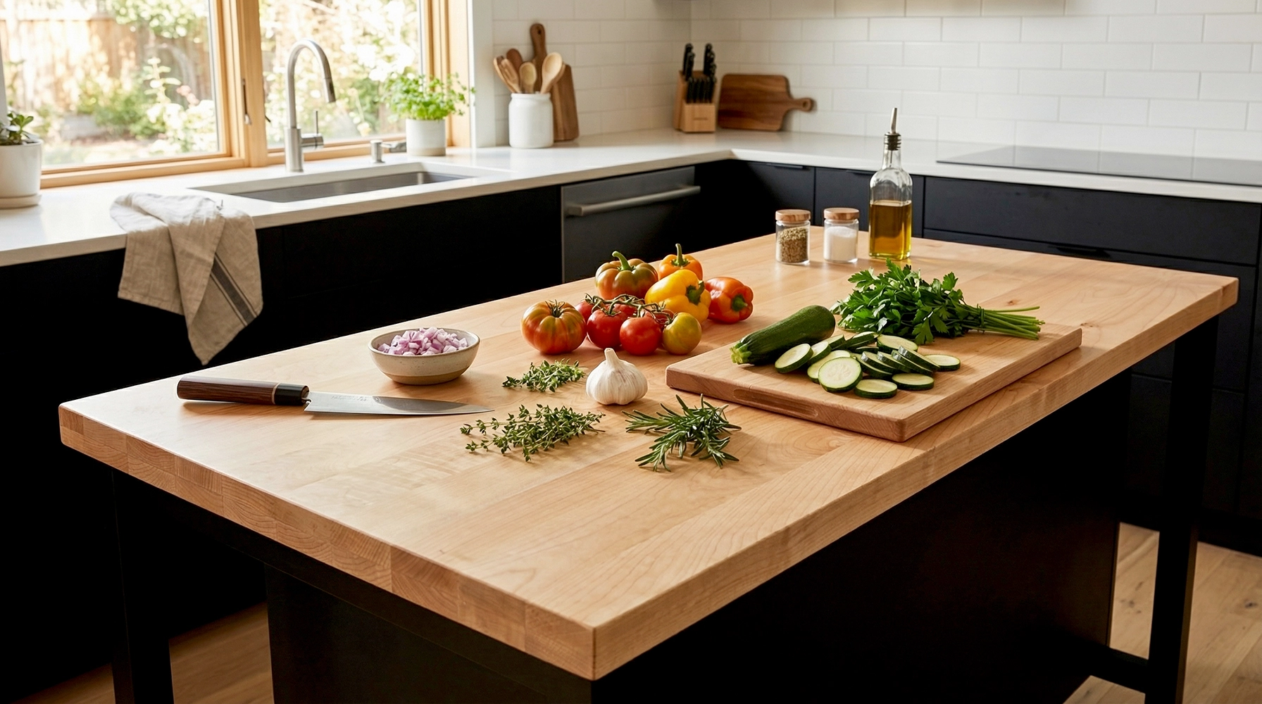 24 in. x 60 in. x 1-1/2 in. Solid Maple Butcher Block Countertop - Image 5