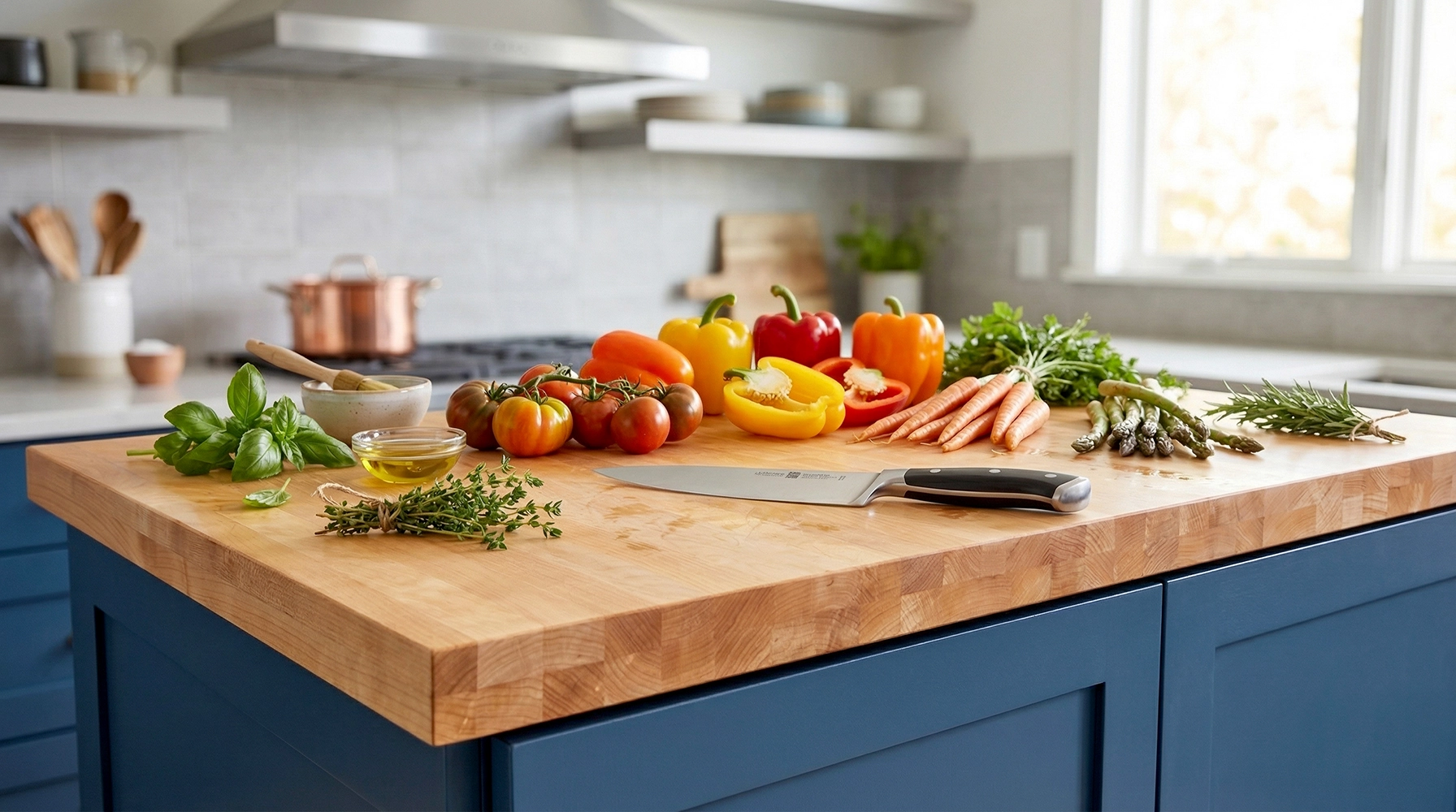 30 in. x 48 in. x 1-1/2 in. Solid Maple Butcher Block Countertop - Image 5