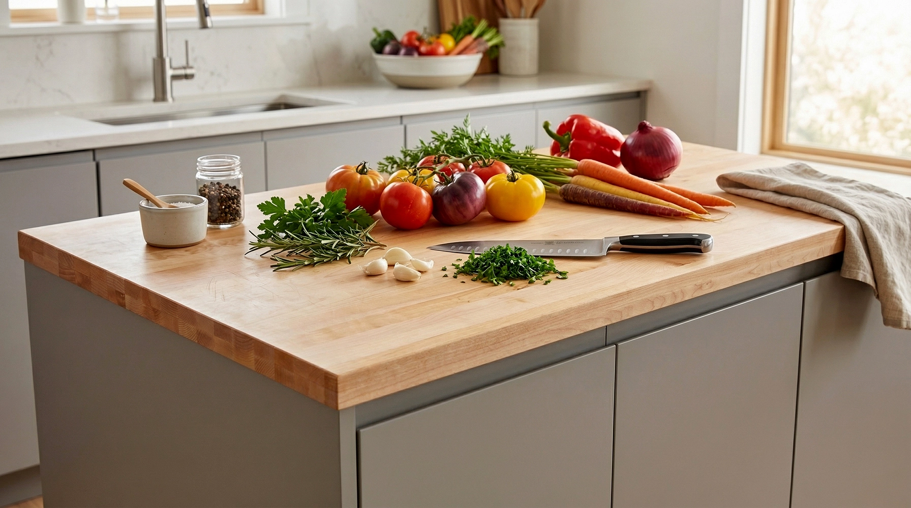 30 in. x 60 in. x 1-1/2 in. Solid Maple Butcher Block Countertop - Image 5