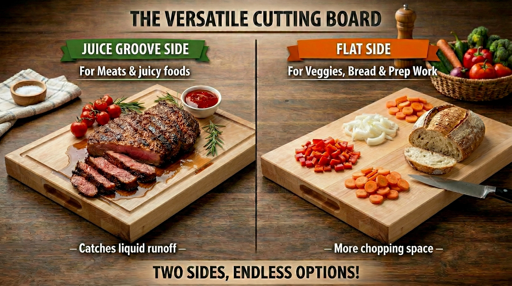 15 in. x 20 in. Maple Wood Cutting Board - Image 7