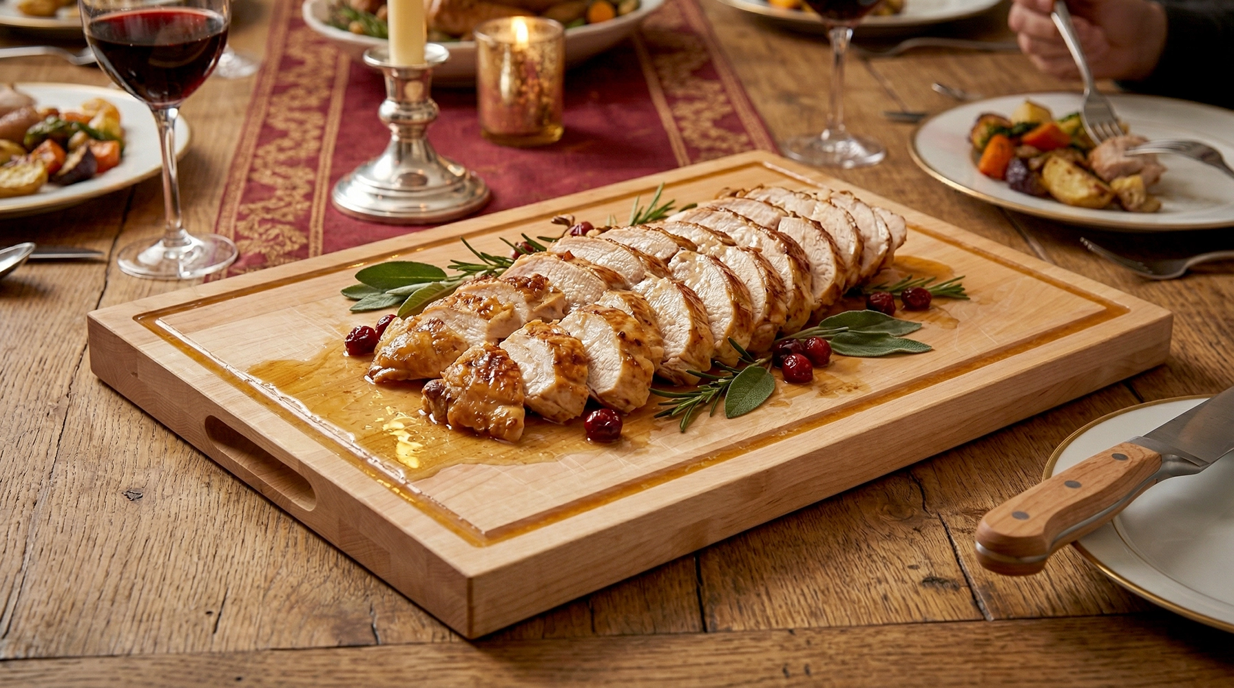 16 in. x 24 in. Maple Wood Cutting Board - Image 5