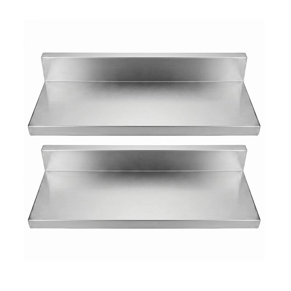 16 in. x 8-3/5 in. x 3-1/2 in. Stainless Steel Wall Shelf. 2/Pack - Image 2