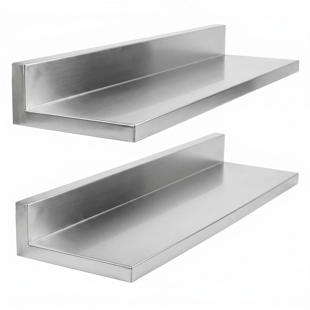 30 in. x 8-3/5 in. x 3-1/2 in. Stainless Steel Wall Shelf. 2/Pack