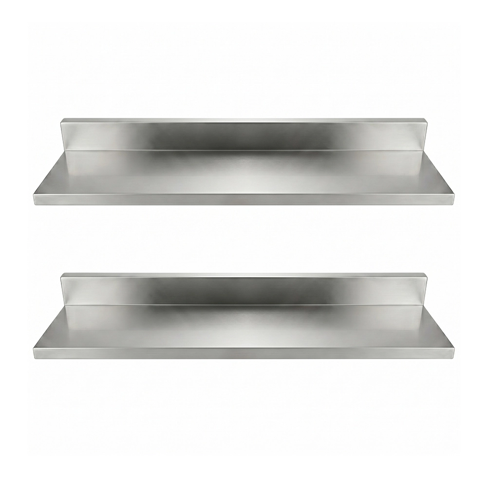 30 in. x 8-3/5 in. x 3-1/2 in. Stainless Steel Wall Shelf. 2/Pack - Image 2