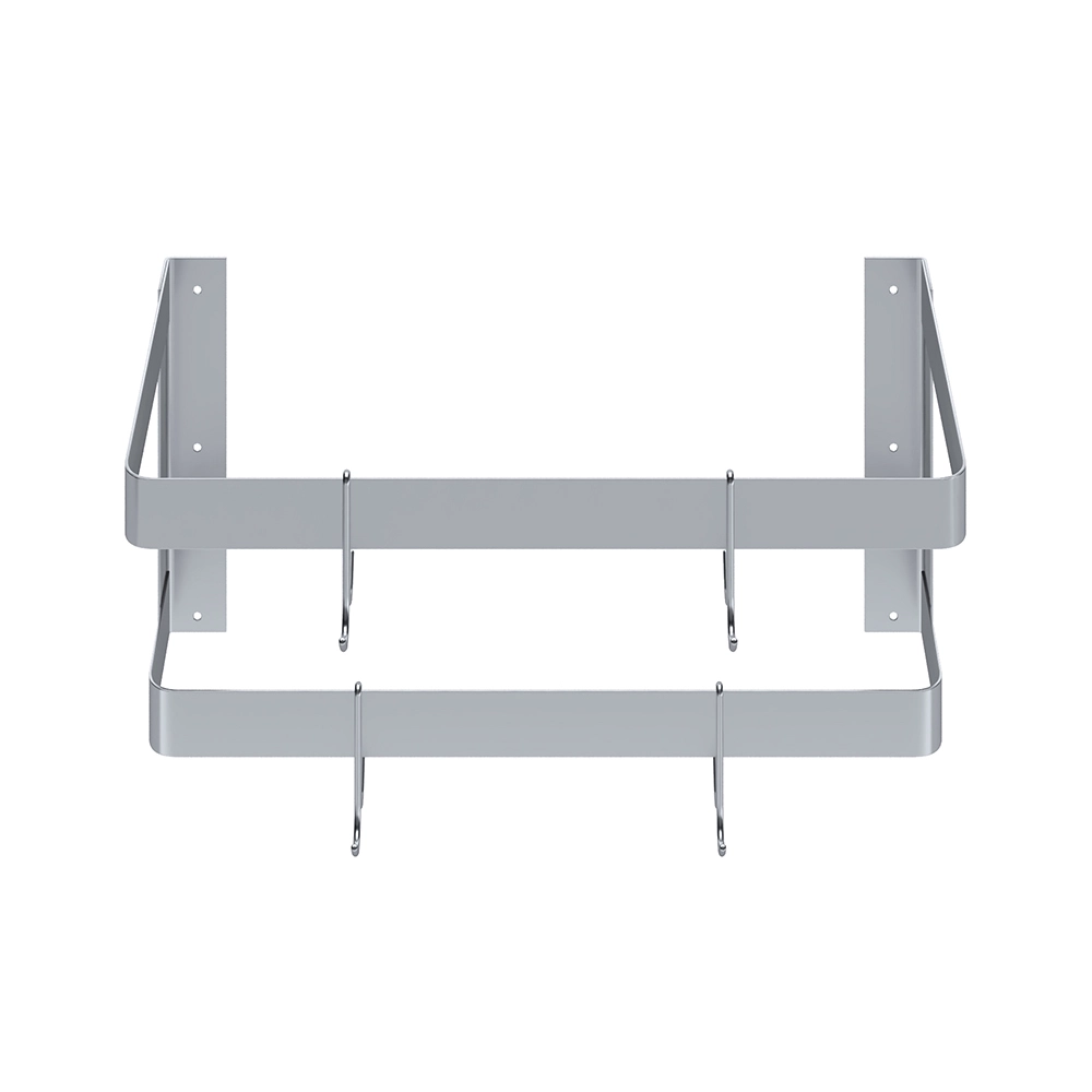 24 in. Wall-Mounted Stainless Steel Double-Line Pot Rack - Image 2