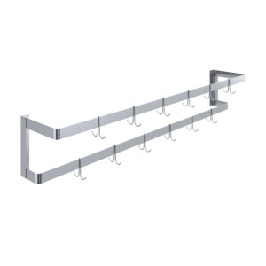 72 in. Wall-Mounted Stainless Steel Double-Line Pot Rack