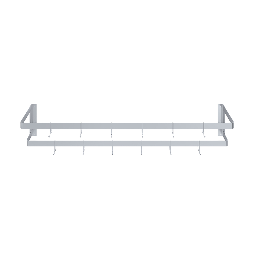 72 in. Wall-Mounted Stainless Steel Double-Line Pot Rack - Image 2