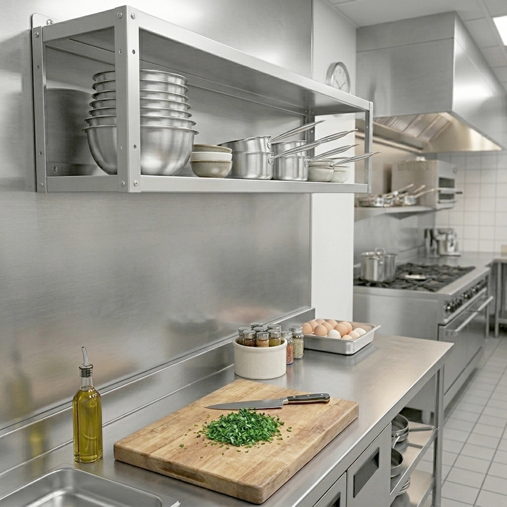 2-Tier Stainless Steel Wall Shelf - 12 in. x 60 in. x 16 in. - Image 6