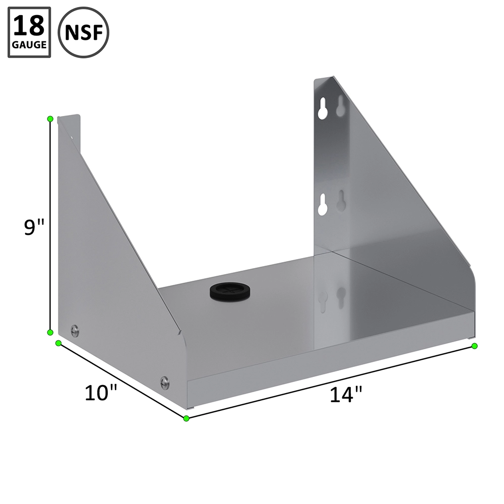 10 in. x 14 in. Stainless Steel Ticket Printer Shelf - Image 3