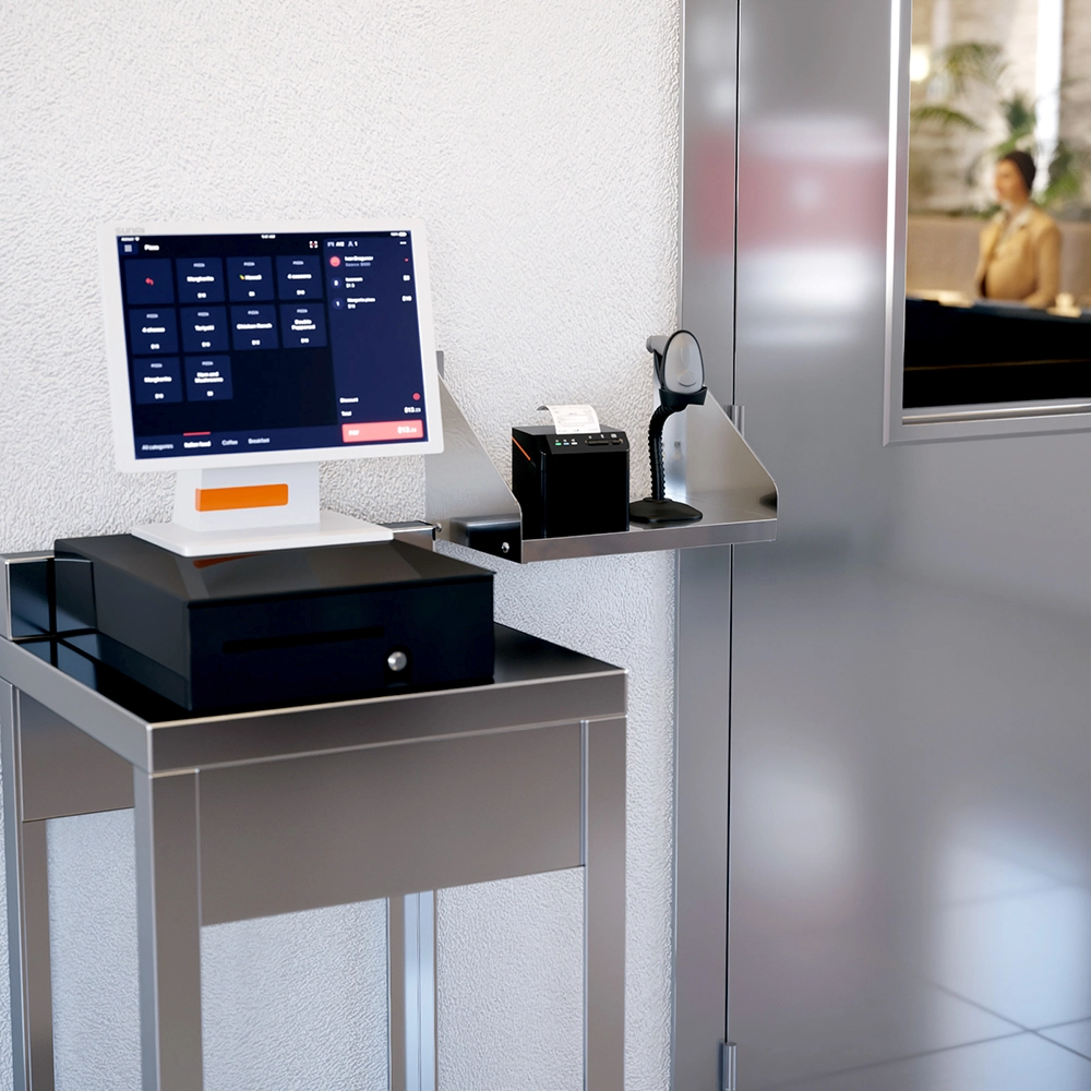 10 in. x 14 in. Stainless Steel Ticket Printer Shelf - Image 4