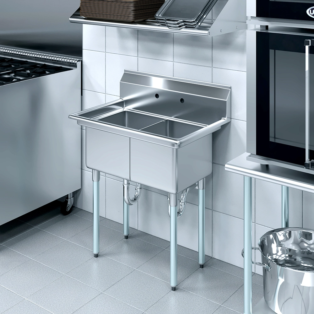 22 in. x 34 in. Stainless Steel Two Compartment Sink - Image 7