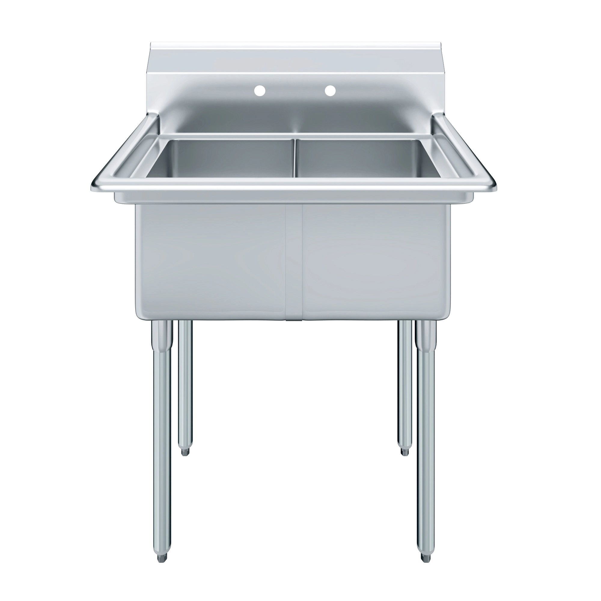 22 in. x 34 in. Stainless Steel Two Compartment Sink - Image 2