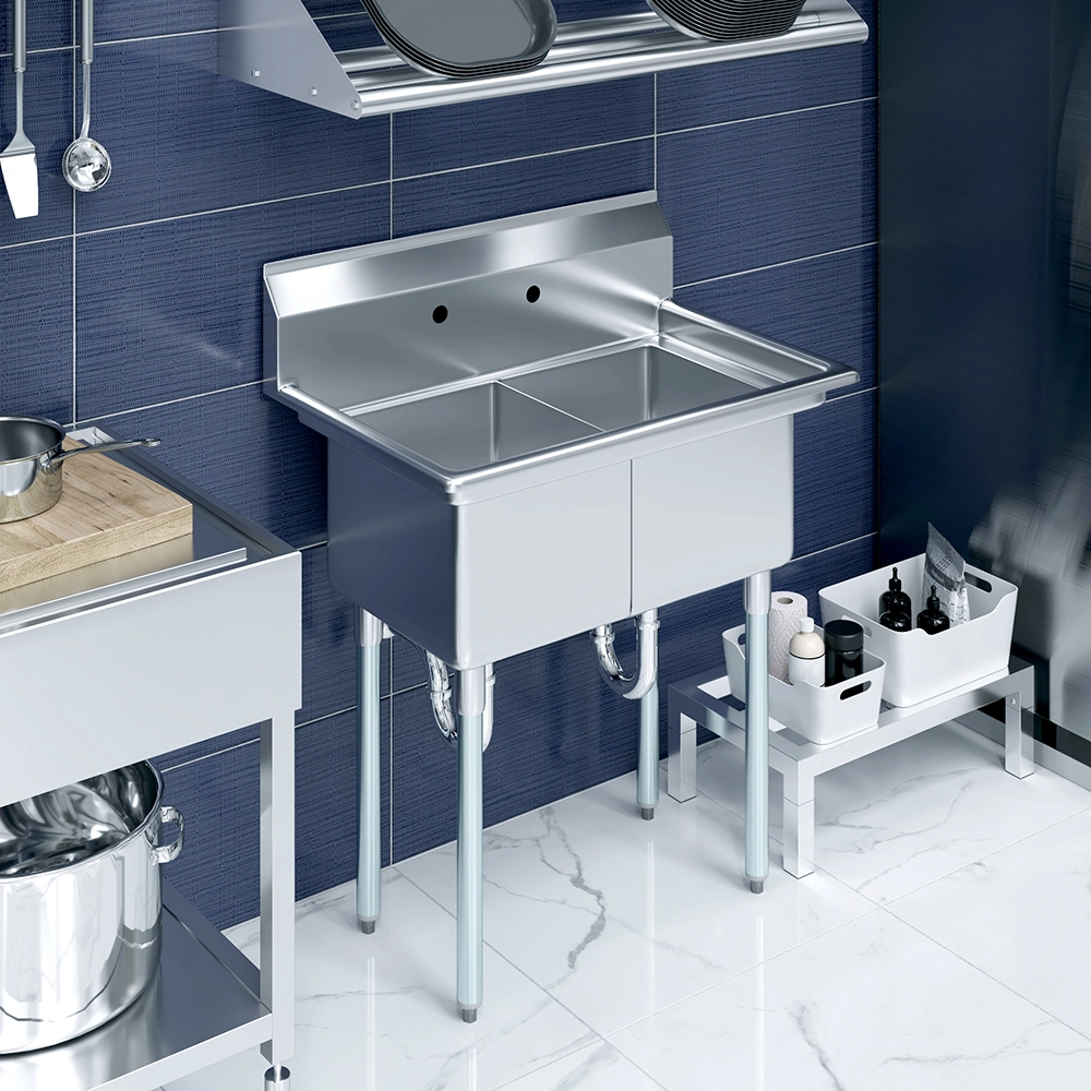 22 in. x 34 in. Stainless Steel Two Compartment Sink - Image 10