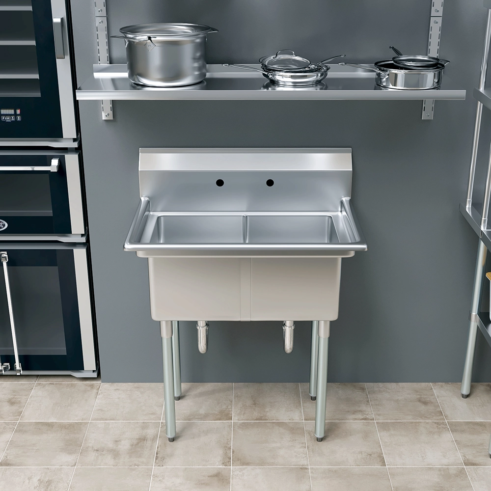 22 in. x 34 in. Stainless Steel Two Compartment Sink - Image 8