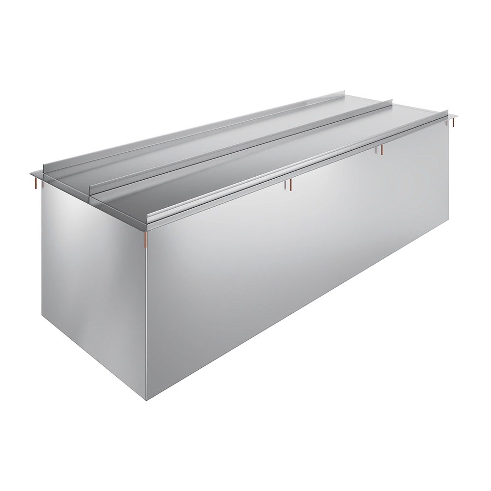 18 in. x 48 in. Stainless Steel Drop-In Ice Bin with Sliding Lid