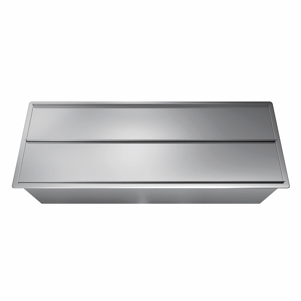 18 in. x 48 in. Stainless Steel Drop-In Ice Bin with Sliding Lid - Image 4