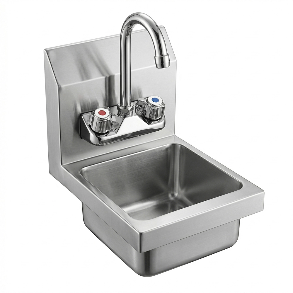 12 in. x 9 in. x 13 in. Wall Mount Stainless Steel Hand Sink