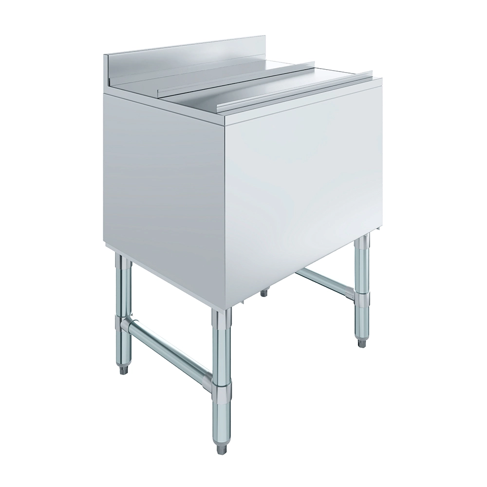 18 1/2 in. x 24 in. x 30 in. Freestanding Stainless Steel Ice Bin With 7-circuit Cast Aluminum Cold Plate