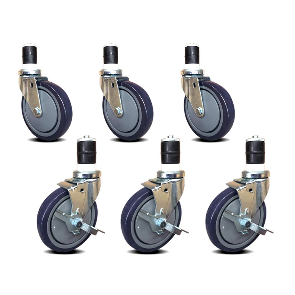 5 in. Casters for Stainless Steel Work Table. 6/Pack
