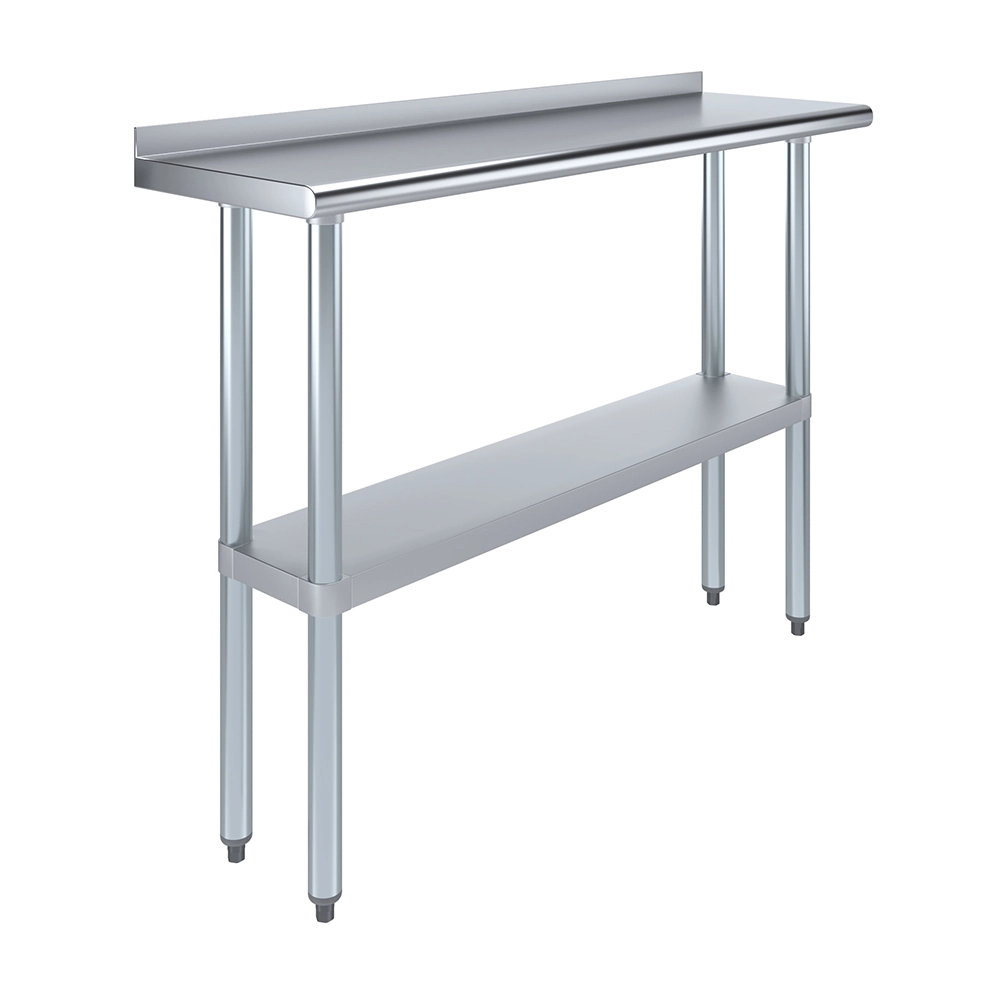 14 in. X 48 in. Stainless Steel Work Table with 1-1/2 in. Backsplash