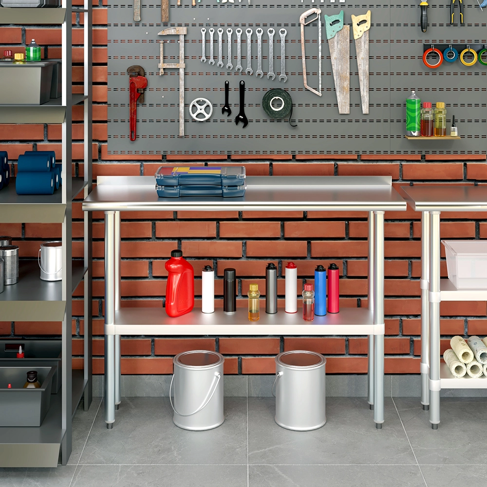 14 in. X 48 in. Stainless Steel Work Table with 1-1/2 in. Backsplash - Image 5