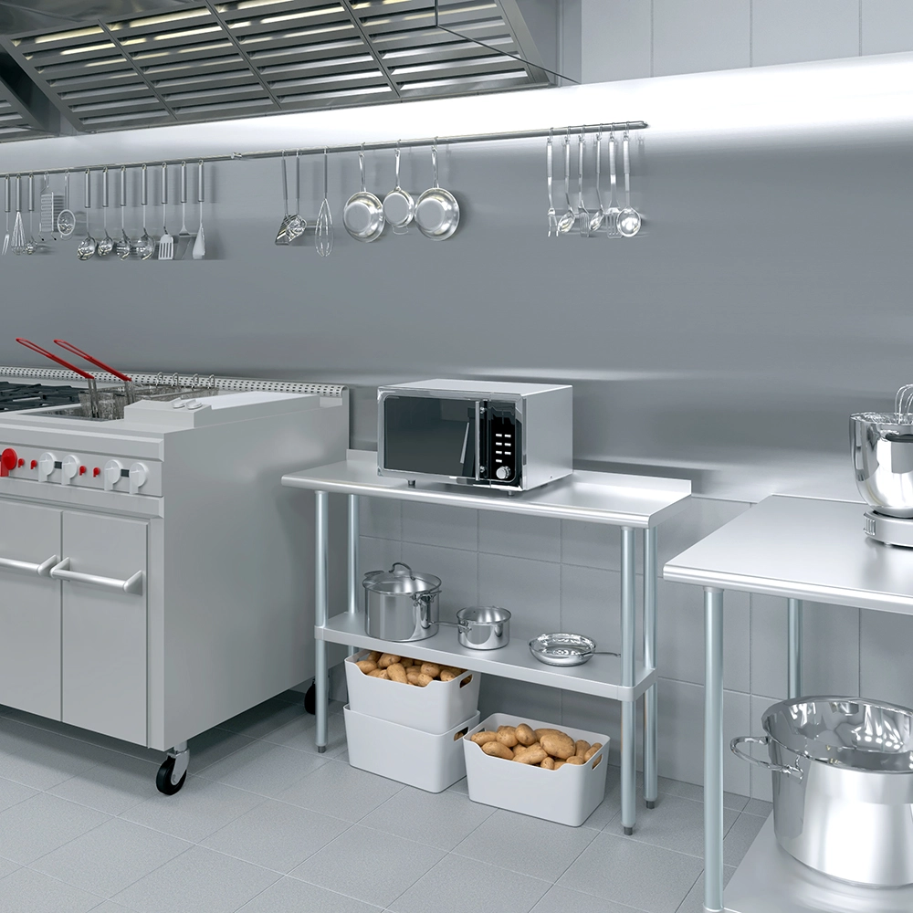 14 in. X 48 in. Stainless Steel Work Table with 1-1/2 in. Backsplash - Image 4