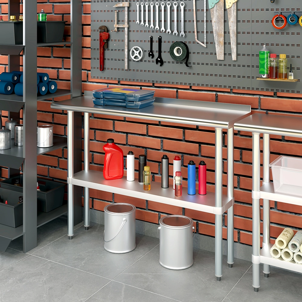 14 in. X 48 in. Stainless Steel Work Table with 1-1/2 in. Backsplash - Image 6