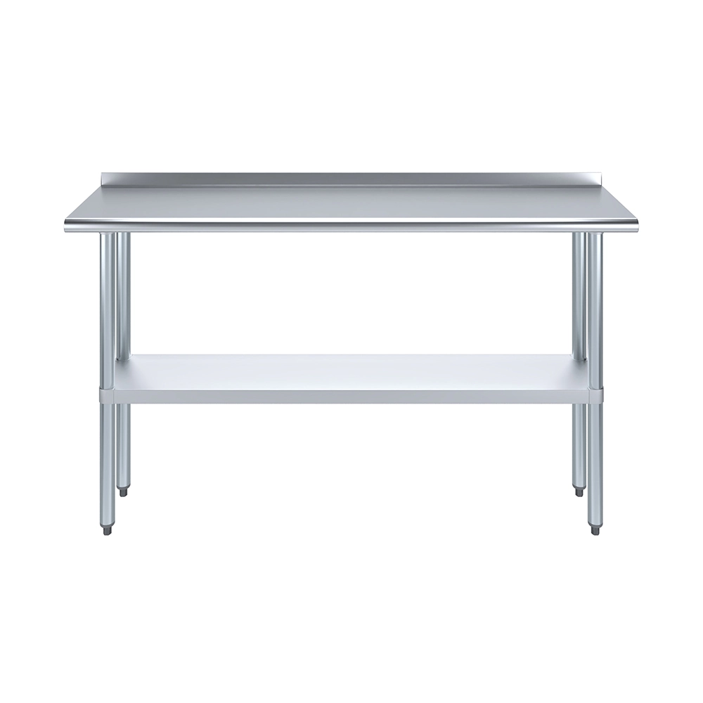 14 in. X 60 in. Stainless Steel Work Table with 1-1/2 in. Backsplash - Image 2